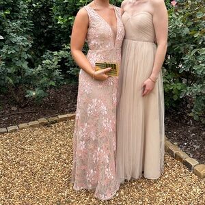 BCBG MaxAzaria Illusion neck lace gown